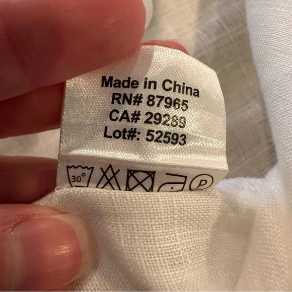 Elan Linen Button Down Collared Dress in White Size Small - Picture 8 of 9